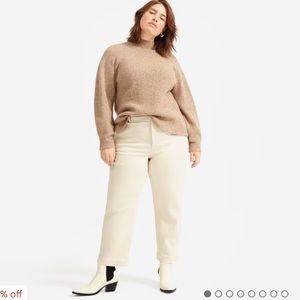 Everlane straight leg crop in stone, size 8